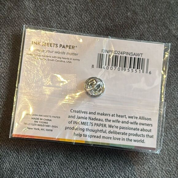 Rainbow Heart Pride Enamel Pin by Ink Meets Paper NEW - Picture 4 of 4